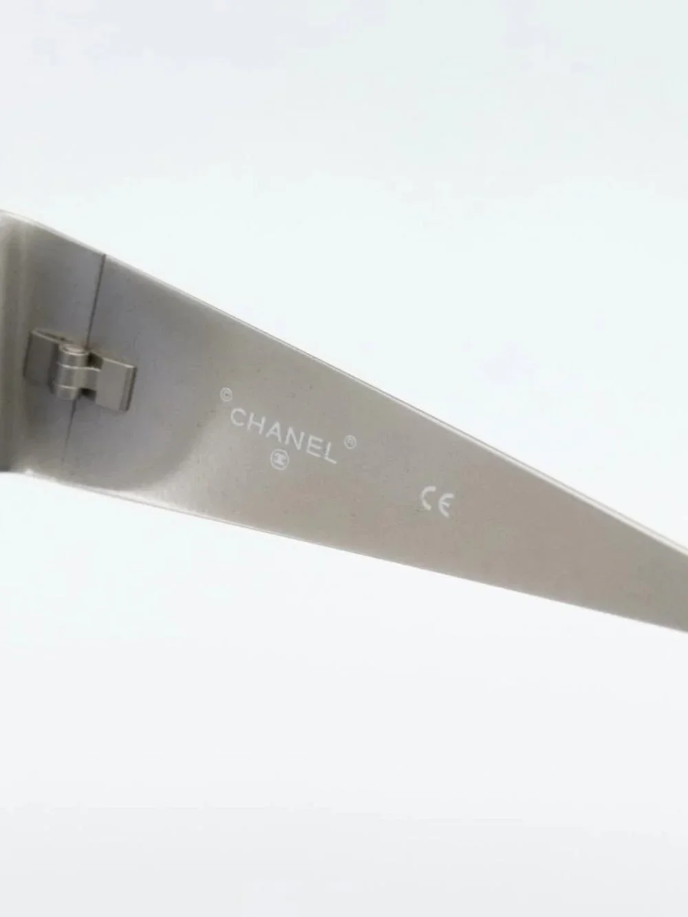 CHANEL Sunglasses metal Silver CC Auth 181482